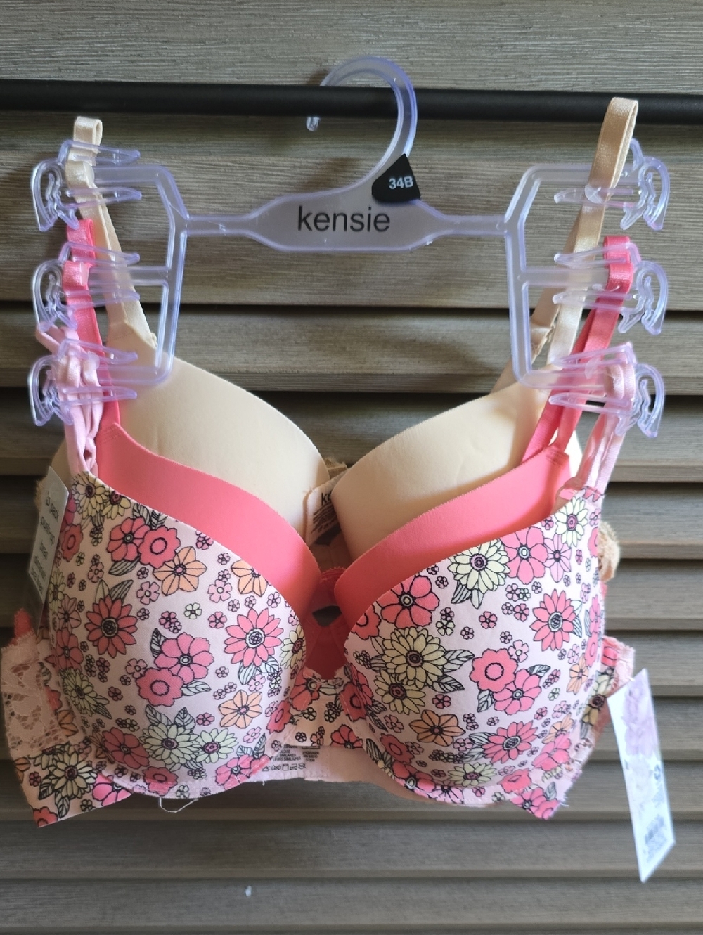 Kensie 3 Pack Push-up Bras Diminish Bra Lines Ultra Soft.
